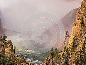 Beautiful river landsacpe around Grand Canyon of Yellowstone