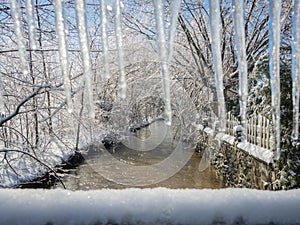 Beautiful river landscape in Ice