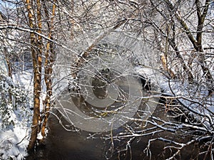 Beautiful river landscape in Ice