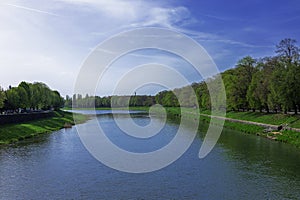 river landscape in spring time