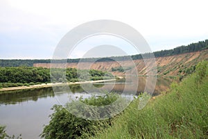 Beautiful river with a steep bank