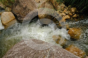 Beautiful river stream at Raub, Pahang, Malaysia.