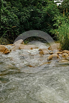 Beautiful river stream at Raub, Pahang, Malaysia.