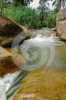 Beautiful river stream at Raub, Pahang, Malaysia.