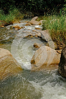 Beautiful river stream at Raub, Pahang, Malaysia.