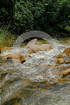 Beautiful river stream at Raub, Pahang, Malaysia.