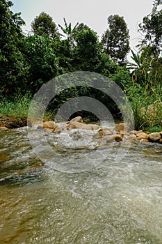 Beautiful river stream at Raub, Pahang, Malaysia.