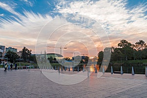 The Beautiful River Torrens at the sunset, Adelaide, South Australia