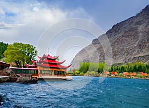 Beautiful road alonge the Gilgit river in the Karakorum mountains