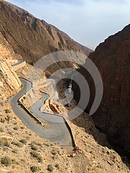 Beautiful road in Dades Gorges, Atlas Mountains, Morocco