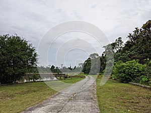 beautiful road and forest photography, embung wain balikpapan indonesia