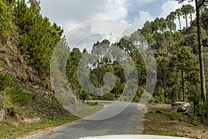 Beautiful road in the mountain top of Buner valley