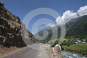 Beautiful road from Sonmarg to Kargil , Jammu and Kashmir, India