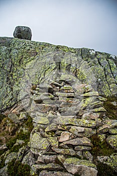 A beautiful rock formations in the mountains of Folgefonna national park in Norway.