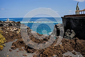 Beautiful rocks and turquoise sea on the coast of the Canary Islands,