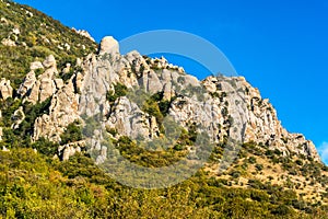 Beautiful rocks in the Valley of Ghosts, Demerdzhi mountain photo