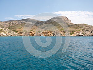 Beautiful rocky beach of Folegandros island