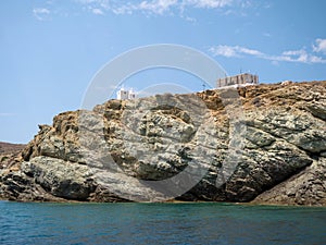 Beautiful rocky beach of Folegandros island