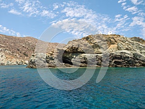 Beautiful rocky beach of Folegandros island