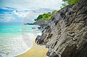 Beautiful rocky beach in the Philippines