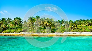 Beautiful rocky beach in uninhabited island