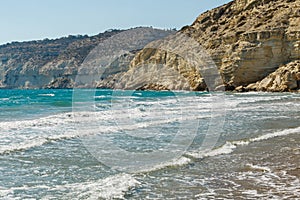 Beautiful rocky Curion beach in the Cyprus