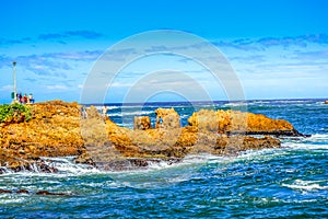 Beautiful rocky Knysna heads beach in garden route in Western Ca