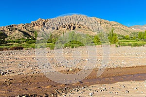 Beautiful rocky mountain in Tilcara, Argentina