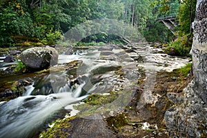 Beautiful rocky riverscene in forest