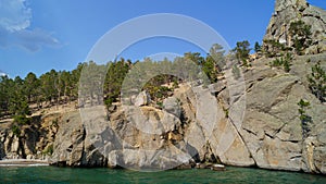 Beautiful rocky shores of Lake Baikal. Lake Baikal  is a rift lake located in southern Siberia, Russia.