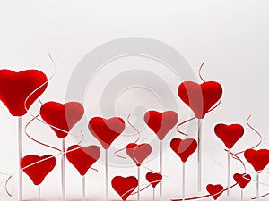 Beautiful romantic background with many hearts