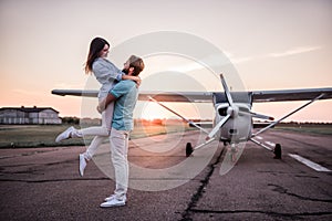 Couple and aircraft