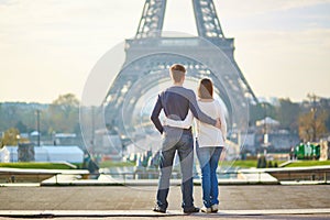 Beautiful romantic couple in Paris