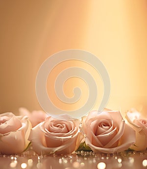Krásný broskev barevný růže ideální Valentýnský zprávy 