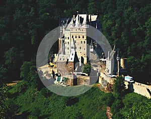 Beautiful romantically and magically castle on a hill in the woods.Germany