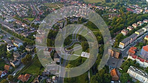 Beautiful Rondo Stargard Park Jagiellonski Aerial View Poland