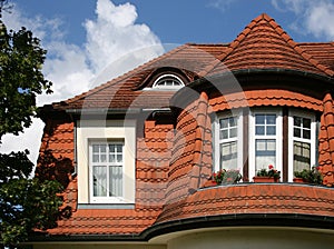Beautiful roof of a city house