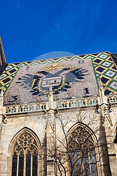 Beautiful roof of the Stephansdom, Cathedral of Vienna,  Austria