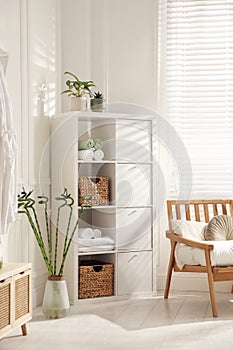 Beautiful room interior with bamboo and furniture