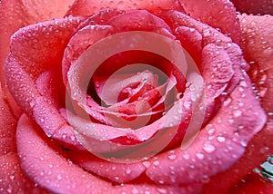 Beautiful rose flower with water drops on petals