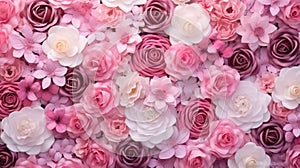 Beautiful rose flowers background for valentine's day and wedding scene