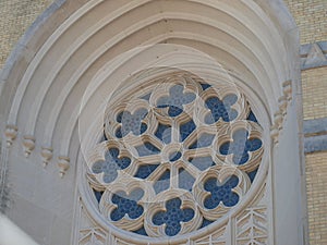 A Beautiful Rose Window Looking Blue