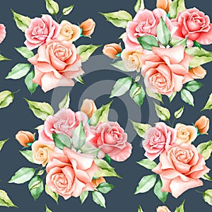 Beautiful roses seamless pattern