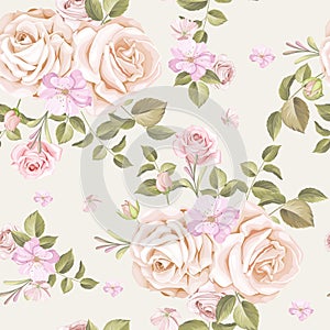 Beautiful roses seamless pattern