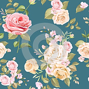 Beautiful roses seamless pattern