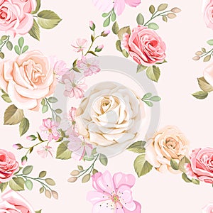 Beautiful roses seamless pattern