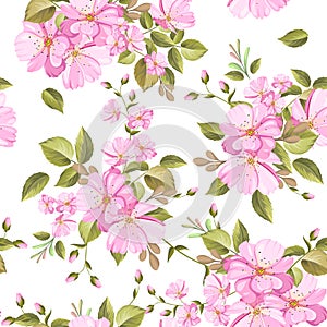 Beautiful roses seamless pattern photo