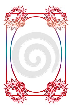 Beautiful round floral frame with gradient fill. Raster clip art.