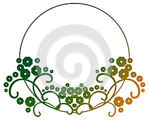 Beautiful round gradient frame. Raster clip art.