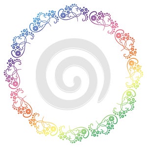 Beautiful round gradient frame. Raster clip art.